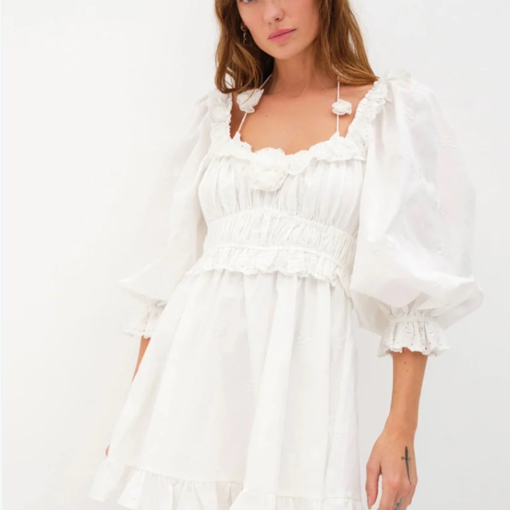For Love and Lemons White Women's Long Sleeve Dress